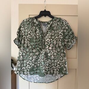 Wit & Wisdom XL Floral Cotton Blend Top Shirt